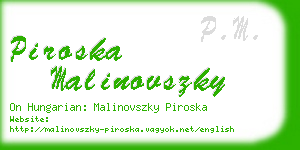 piroska malinovszky business card